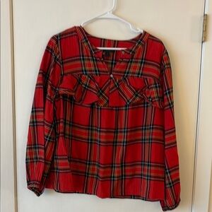 Jcrew Red Plaid Flannel Shirt